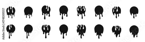 Paint drop vector icons. Ink drops and splashes. Paint drop shapes collection. Vector graphic EPS 10