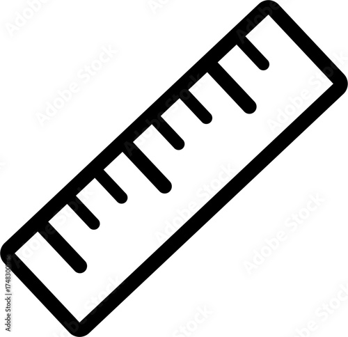 simple ruler icon measuring tool for math geometry and drafting