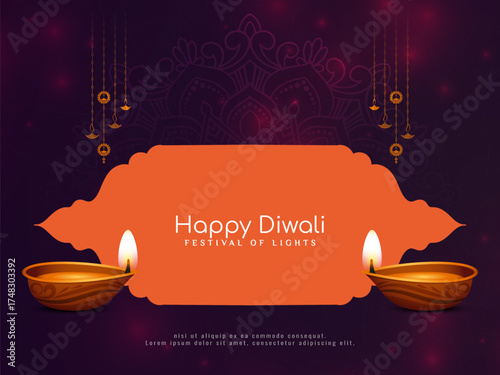 Happy Diwali Indian cultural festival decorative background