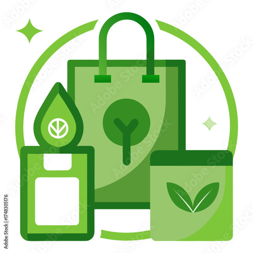 ecology flat icon vector illustration
