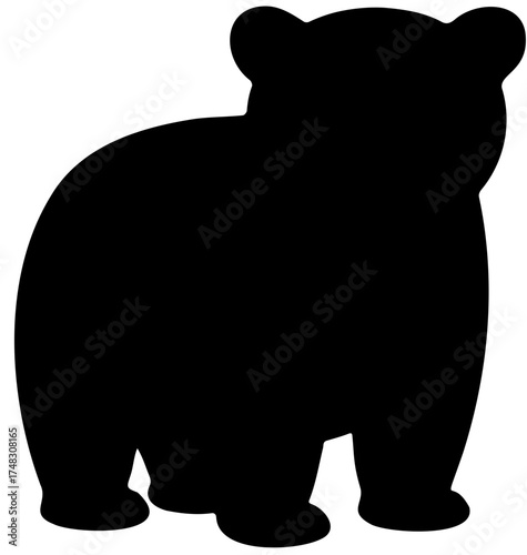 bear in a black cup vector