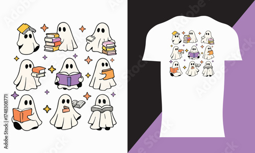 Teacher Halloween Ghost T-shirt Design