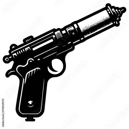 Wild animal sedation Tranquilizer dart gun vector image illustration