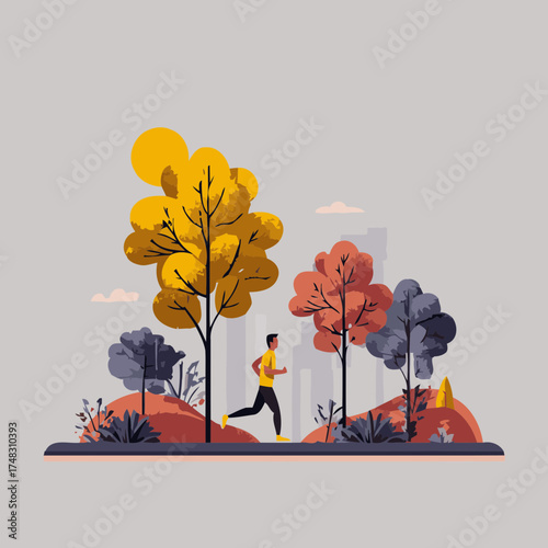 Fresh start in city illustration