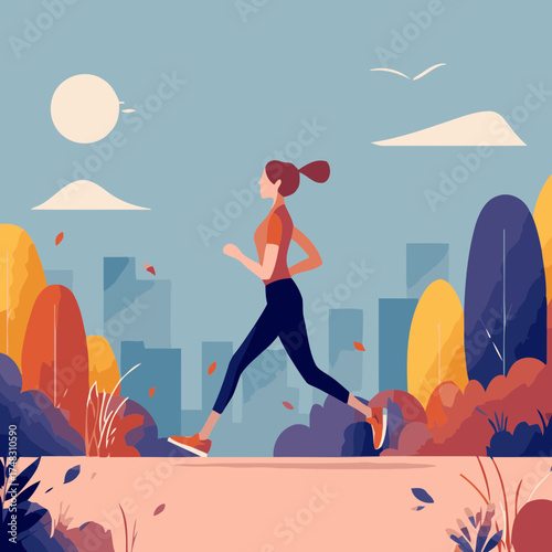 Movement health and calm illustration