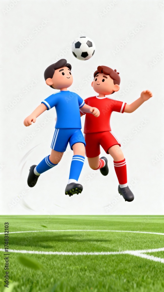 Obraz premium Two players competing for soccer ball