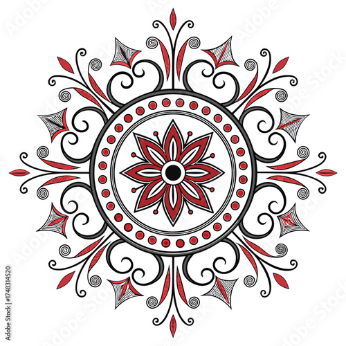 Indian Diya Lamp Festival Rangoli Mandala Design