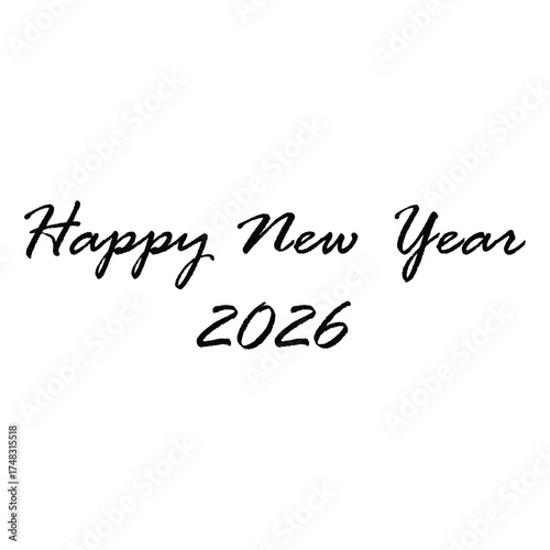 Happy new year 2026 calligraphy for holiday greeting card, invitation, calendar, etc