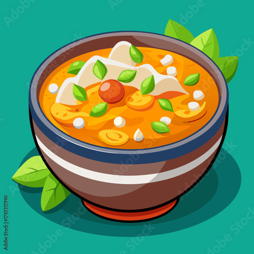 Delicious bowl of savory food illustration vector graphic scalable food icon
