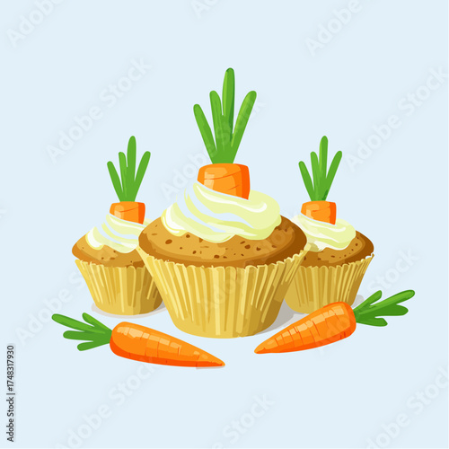 Karotten-Cupcakes mit Frischkäsecreme