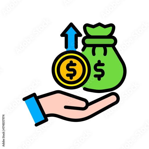 Profit lineal color icon