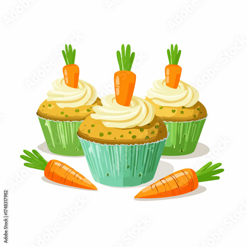 Karotten-Cupcakes mit Frischkäsecreme