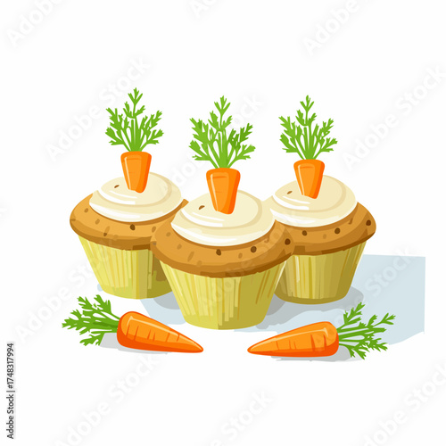 Karotten-Cupcakes mit Frischkäsecreme