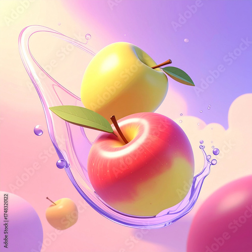 Apple illustration, wallpaper, background, fresh food