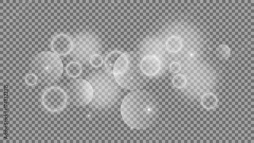 Bokeh circles on transparent background