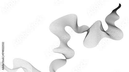 Abstract backdrop with grey wave gradient lines