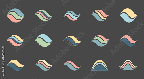 set of colorful vector flags