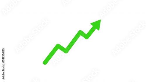 Green growth upward trend arrow icon animated video