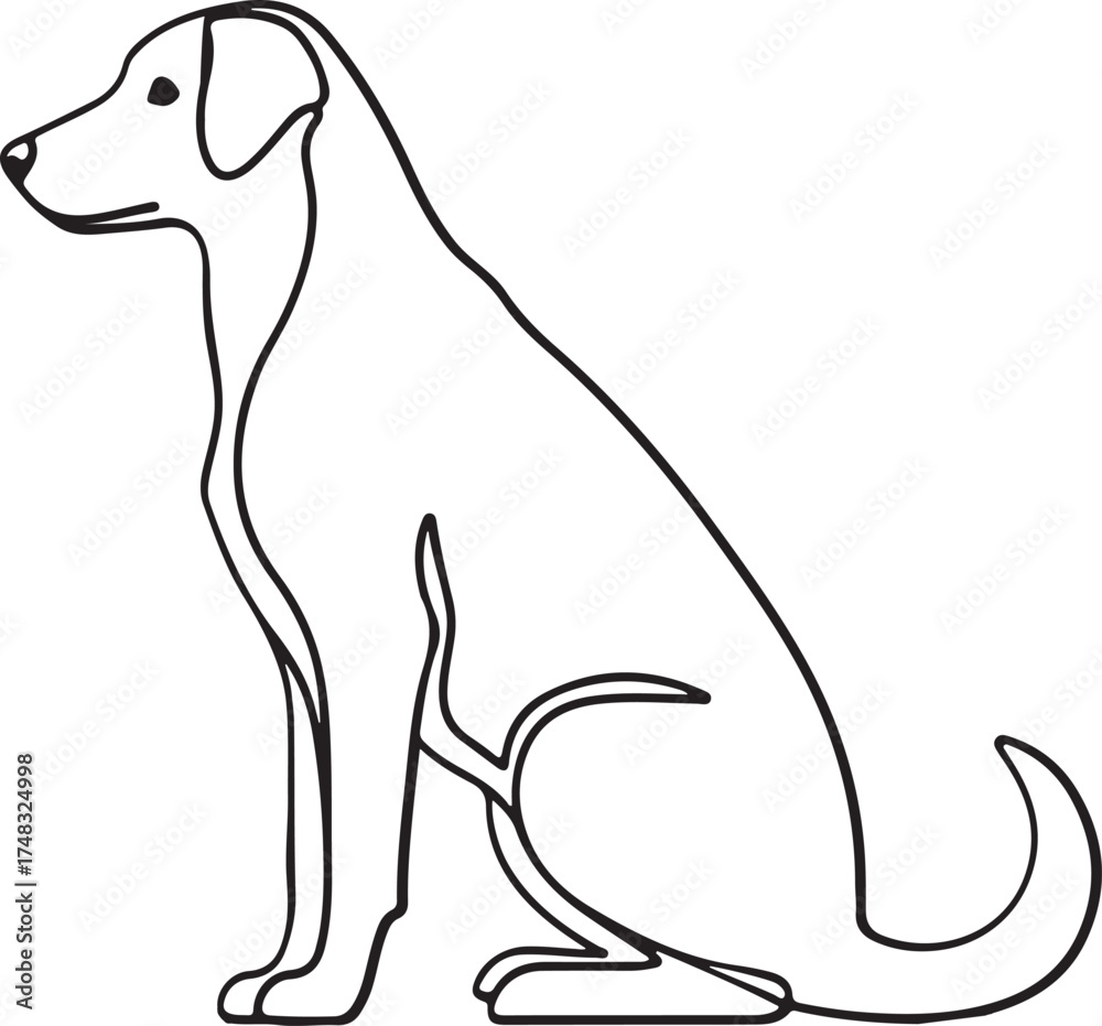 Obraz premium Dog sitting isolated on white background