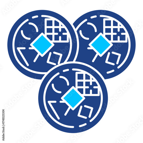 Chinese Coin Simple Vector Icon Collection