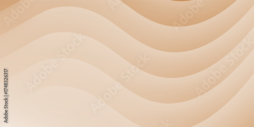 Abstract white brown creamy colors gradient with wave lines graphic design texture background. Use for cosmetics nature concept.