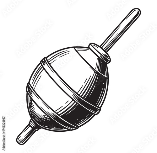 Vintage engraved illustration of an ear syringe for medical health and treatment