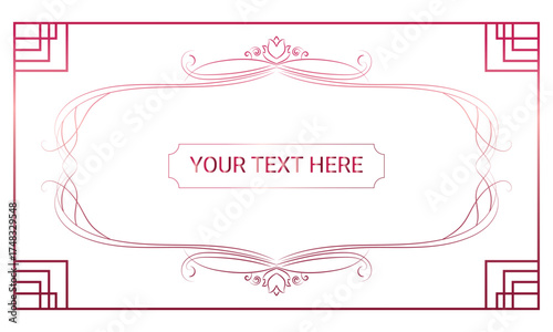 Elegant decorative frame with ornate details, perfect for adding a touch of sophistication to your design isolated on white background