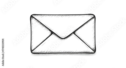 Hand-drawn envelope icon with sketchy line art style for communication themes