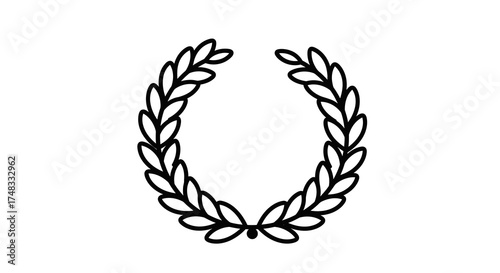 Classic laurel wreath outline for award and victory themes