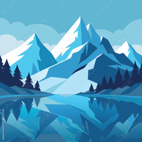 mountain landscape vector