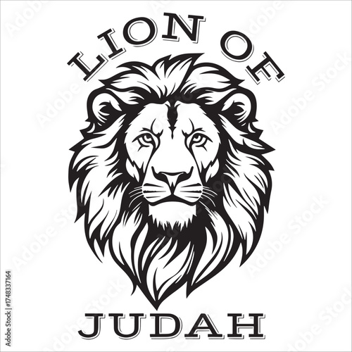 Lion of Judah Icon with Bold Lion Head