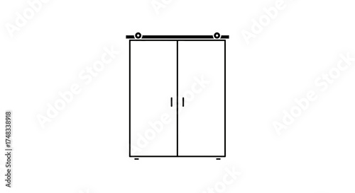Minimalist sliding door closet icon - modern linear design