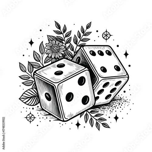 vector illustration of dice