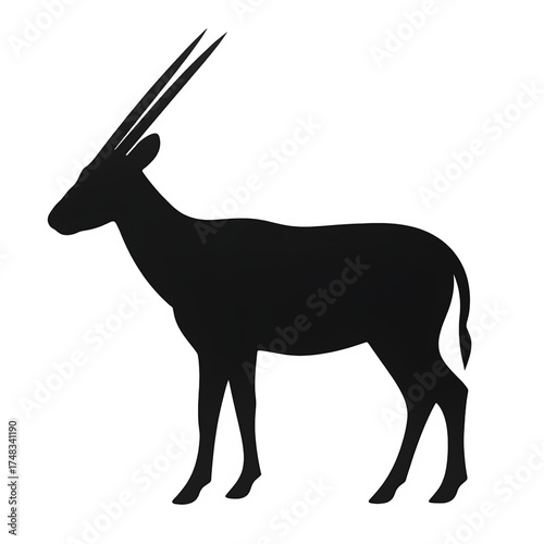 Saola silhouette vector style