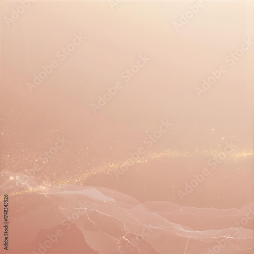 Minimalist cosmic background with rose gold to blush pink gradient subtle marble texture and faint glowing Venus silhouette with golden stardust
