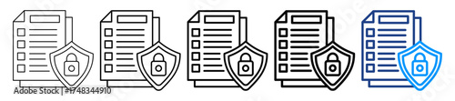 Security Policy Icon Different Style Outline Collection Set
