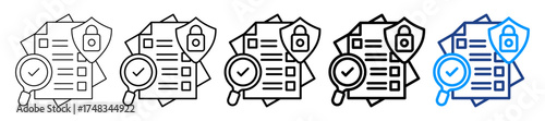 Security Audit Icon Different Style Outline Collection Set
