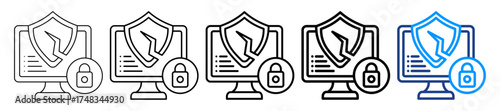 Vulnerability Security Icon Different Style Outline Collection Set