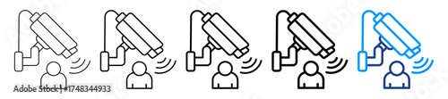 Surveillance Camera Icon Different Style Outline Collection Set
