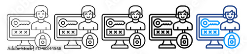 Authorization Icon Different Style Outline Collection Set