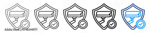 Security Camera Icon Different Style Outline Collection Set