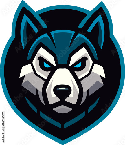 Husky Wolf Mascot Shield – Arctic Esports Team Logo Vector