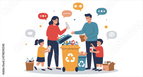 Family Recycling Together for a Greener Future
