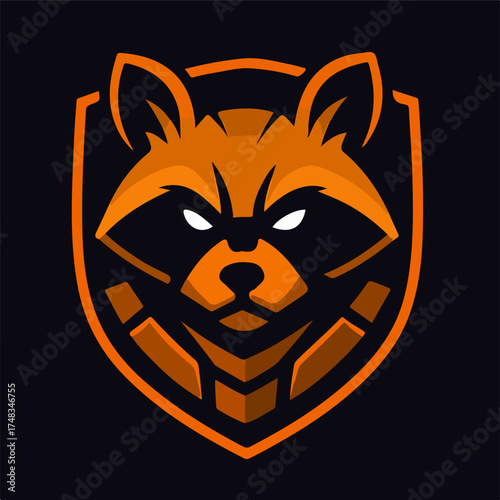 Raccoon Shield Mascot Logo – Clever Masked Hunter