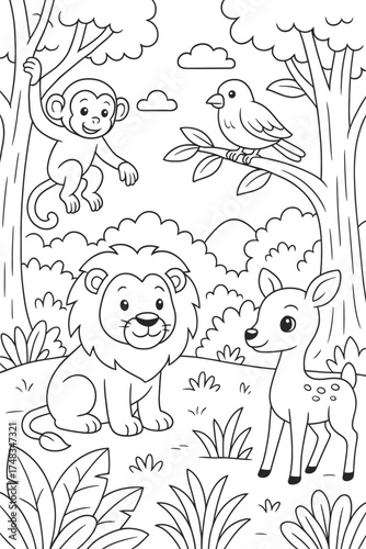 animal colloring page for kids
