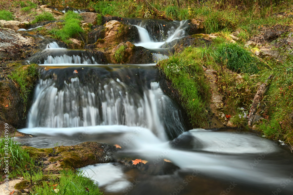 Fototapeta premium Mountain creek waterfall cascades in Virginia