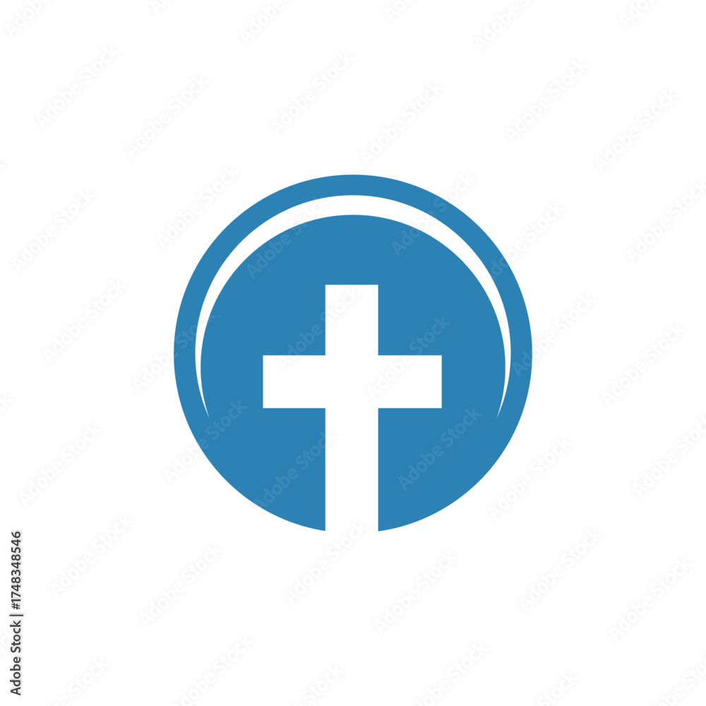 Fototapeta premium Christian cross icon. Set of abstract religion symbols. Vector illustration.