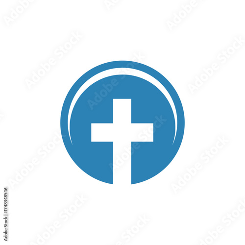 Christian cross icon. Set of abstract religion symbols. Vector illustration.