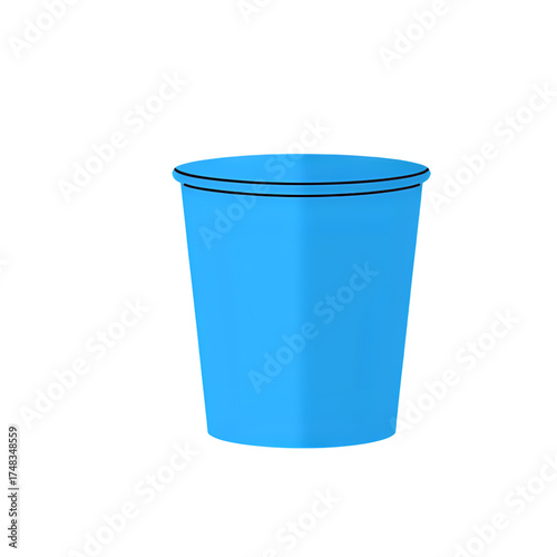 Vibrant blue plastic cup, a common and versatile piece of disposable drinkware, perfect for everyday hydration, parties, and events, symbolizing convenience and practicality