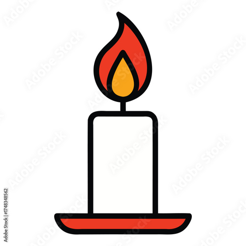 Generative Design Minimalist Candle Icon Simple Flame Light Graphic Art